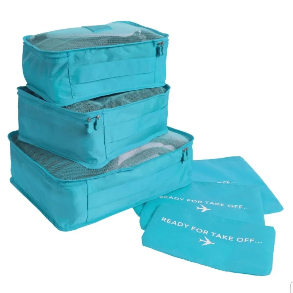 TWO- 6-Piece Luggage Packing Cubes & Laundry Pouches